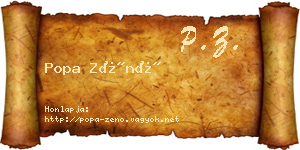 Popa Zénó névjegykártya